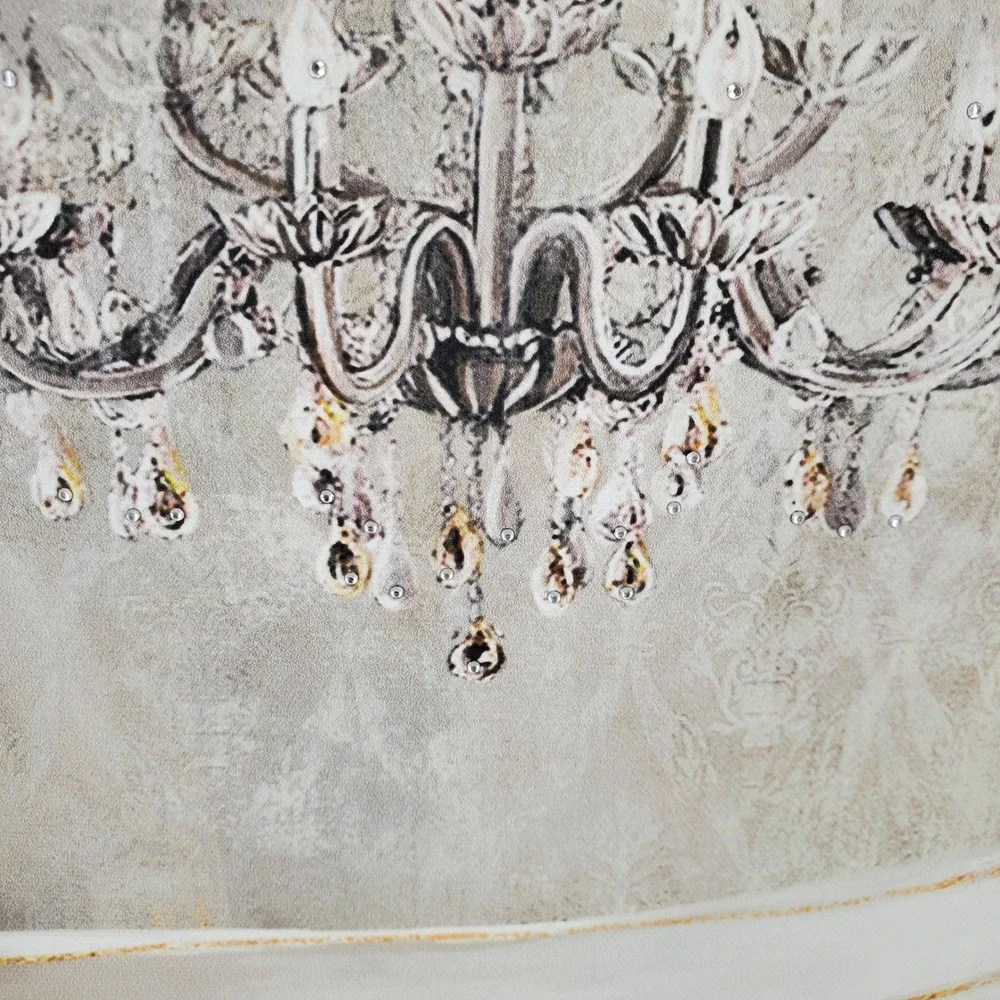 Glam‎ Rhinestone Embellished Clawfoot Bathtub Chandelier Canvas Wall Art Decor